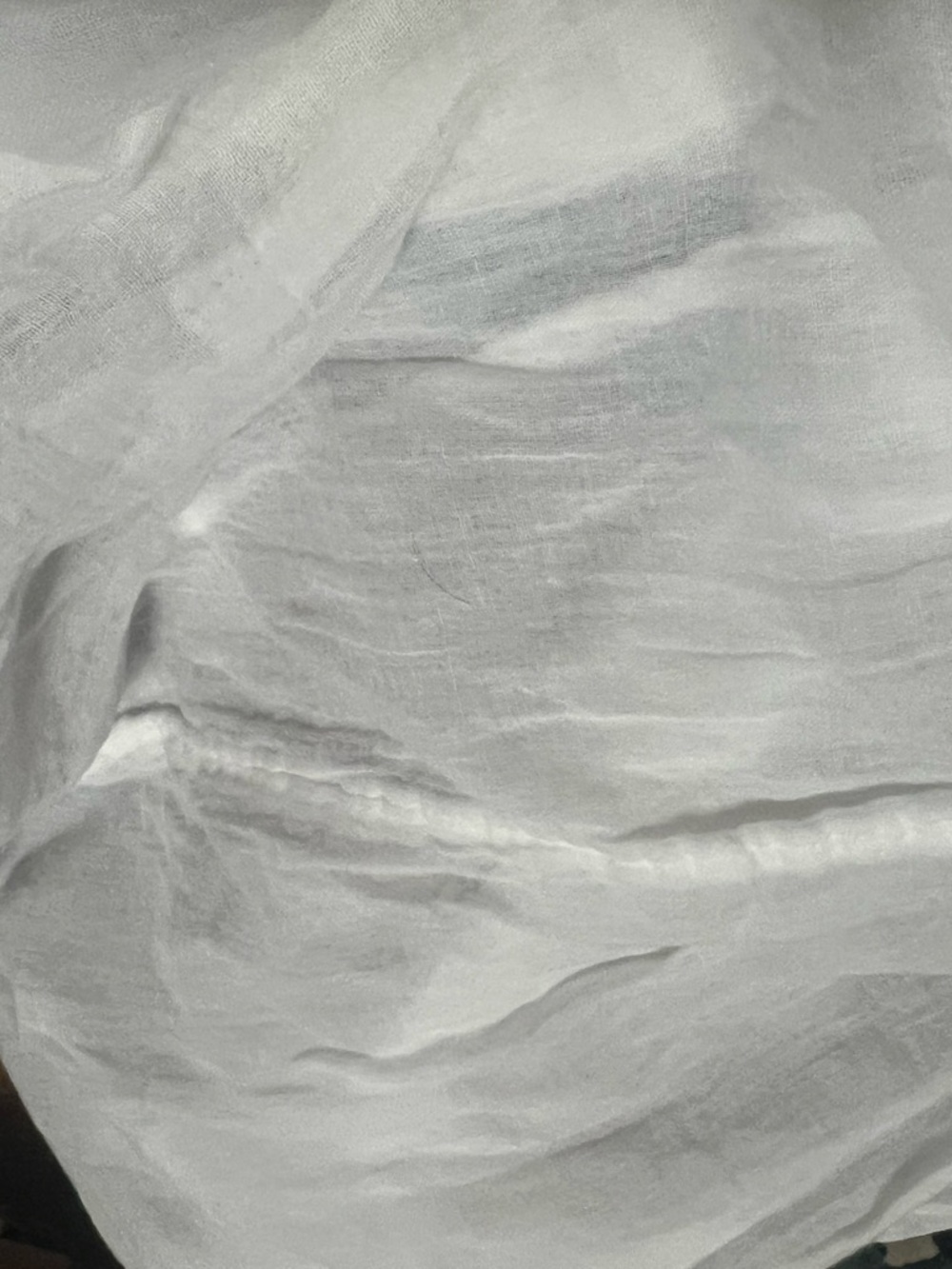 Lightweight White Gauze Drawstring Skirt - Picture 5 of 6